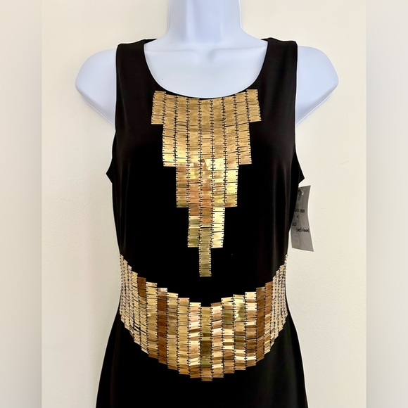 BEBE Black W/ Gold Metal Embellished
Cocktail Dress / SIZE S - Picture 1 of 7